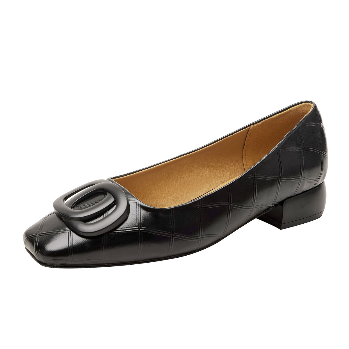 Roserow | Women’s Retro Square-Toe Block Heel Loafers