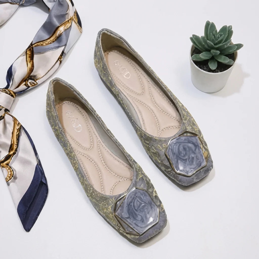Grace | Women’s Elegant Square-Toe Ballet Flats