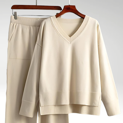 Grace | Women's Luxe V-Neck Two-Piece Set