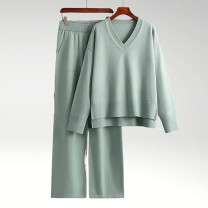 Grace | Women's Luxe V-Neck Two-Piece Set