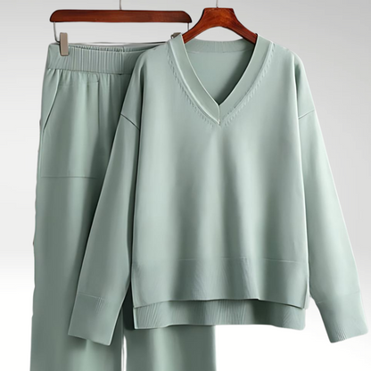 Grace | Women's Luxe V-Neck Two-Piece Set