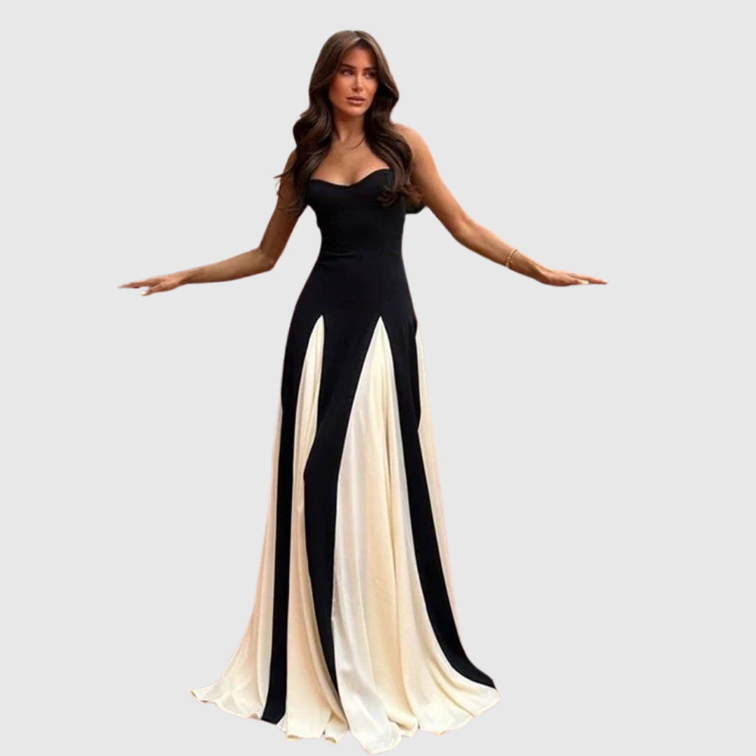Roserow | Women’s Elegant Two-Tone Maxi Dress