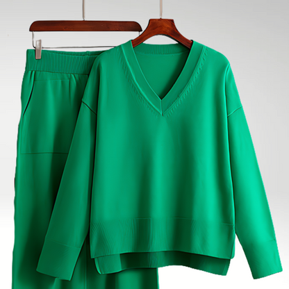 Grace | Women's Luxe V-Neck Two-Piece Set