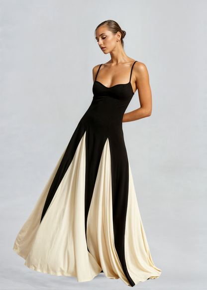 Roserow | Women’s Elegant Two-Tone Maxi Dress