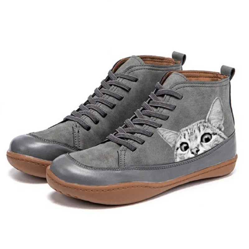 Lily | Women's Cat Print Casual High-Top Shoes