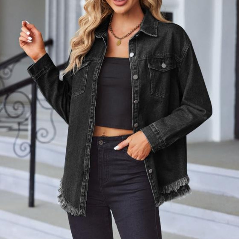 Madison | Women's Casual Frayed-Hem Jacket