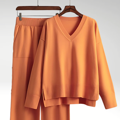 Grace | Women's Luxe V-Neck Two-Piece Set