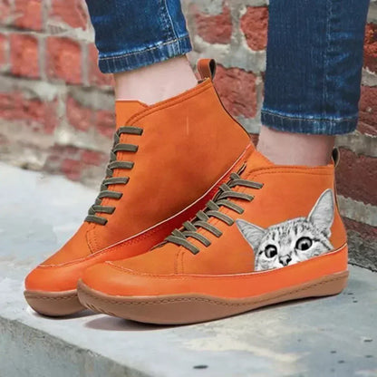 Lily | Women's Cat Print Casual High-Top Shoes