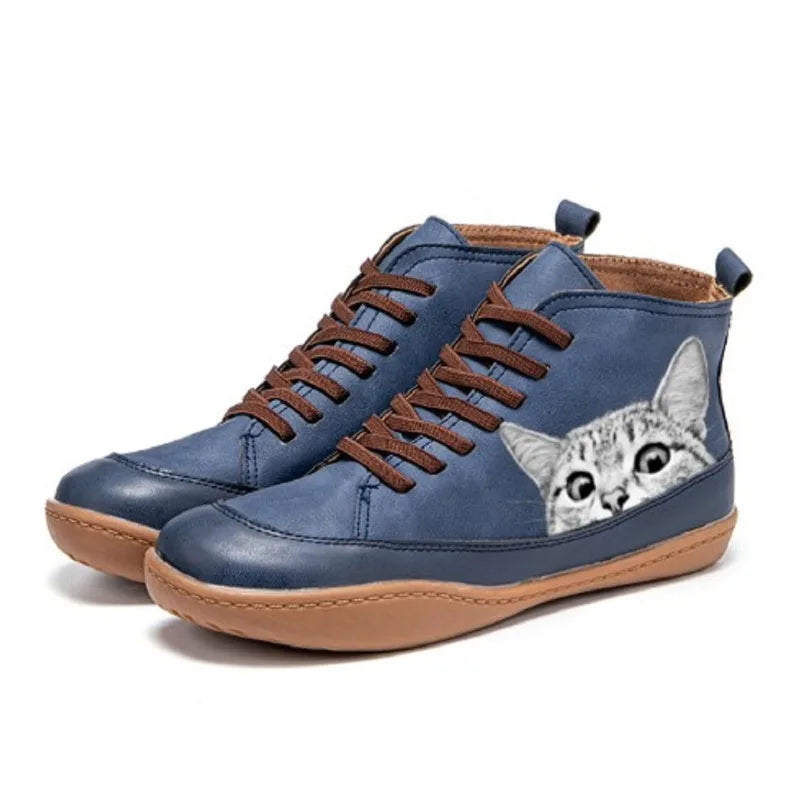 Lily | Women's Cat Print Casual High-Top Shoes
