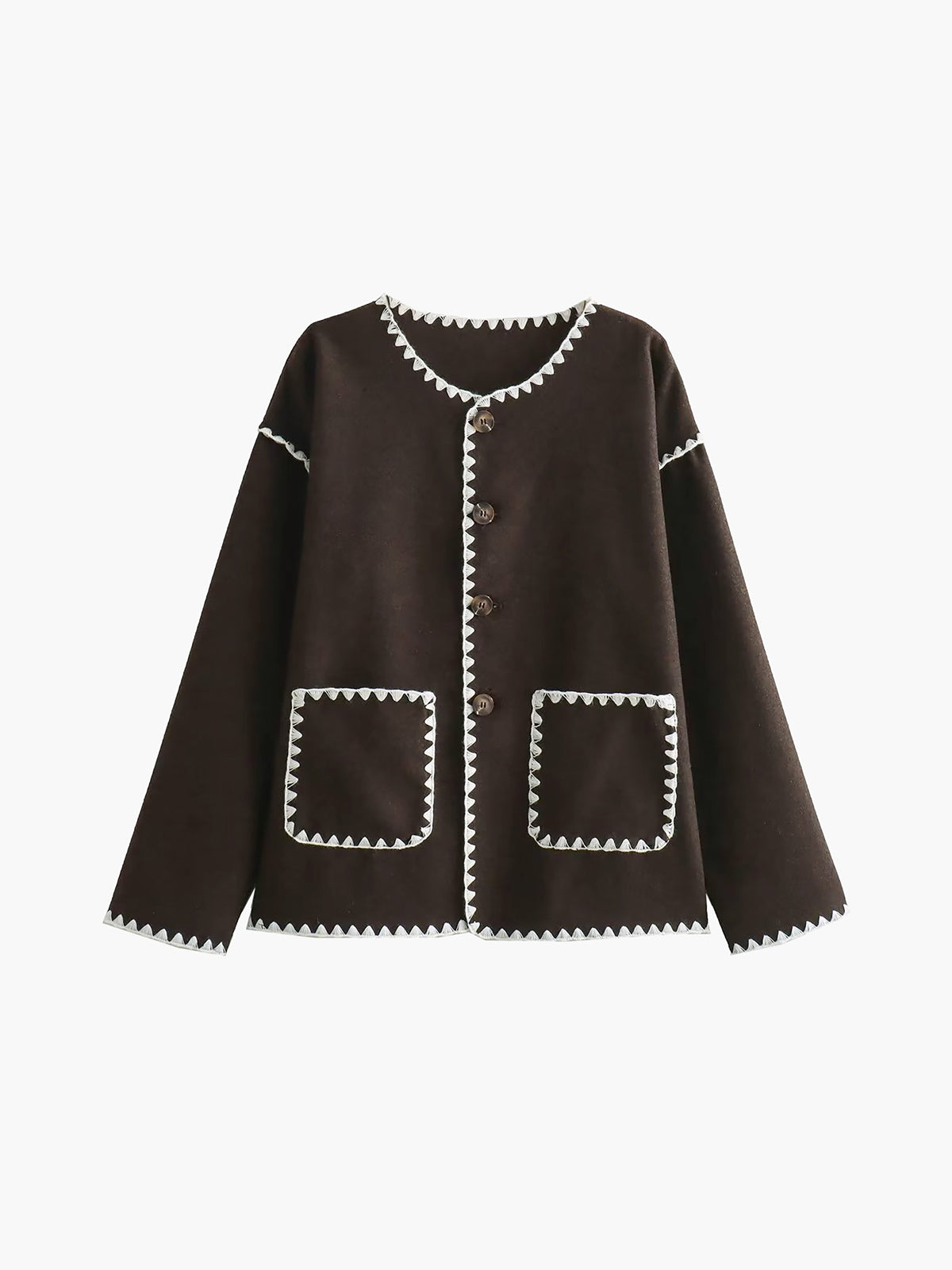 Claire | Women's Contrast-Trim Button-Front Jacket