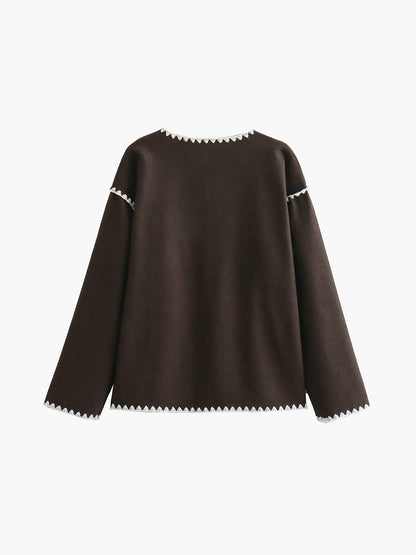 Claire | Women's Contrast-Trim Button-Front Jacket