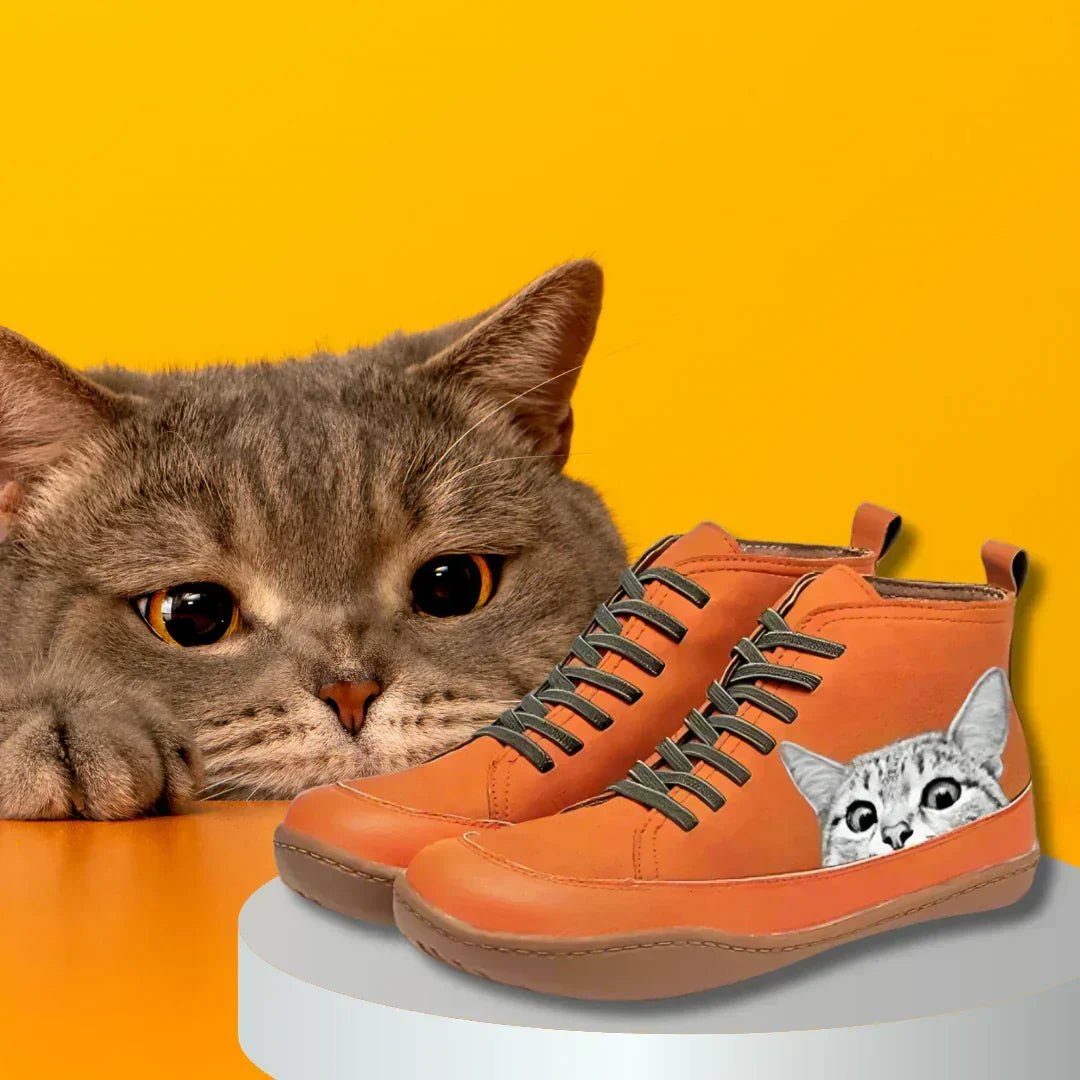 Lily | Women's Cat Print Casual High-Top Shoes