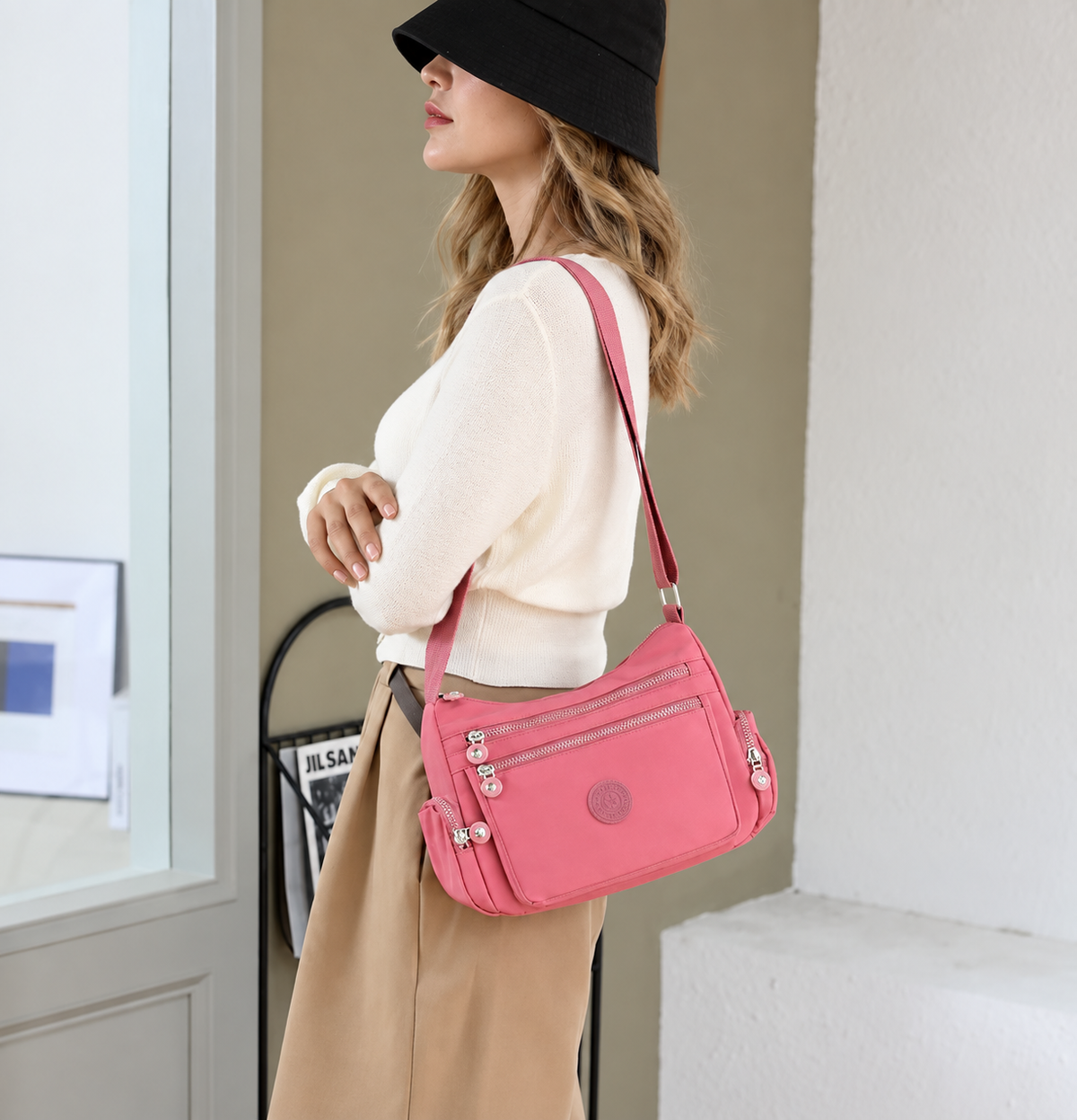 Roserow | Lightweight Multi-Pocket Crossbody Bag