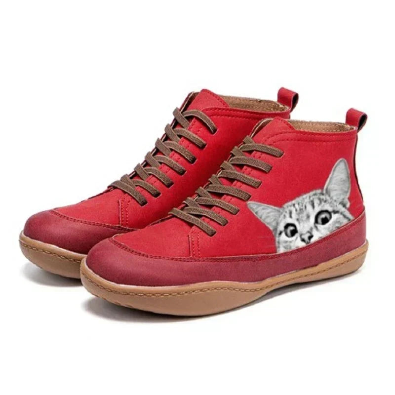 Lily | Women's Cat Print Casual High-Top Shoes