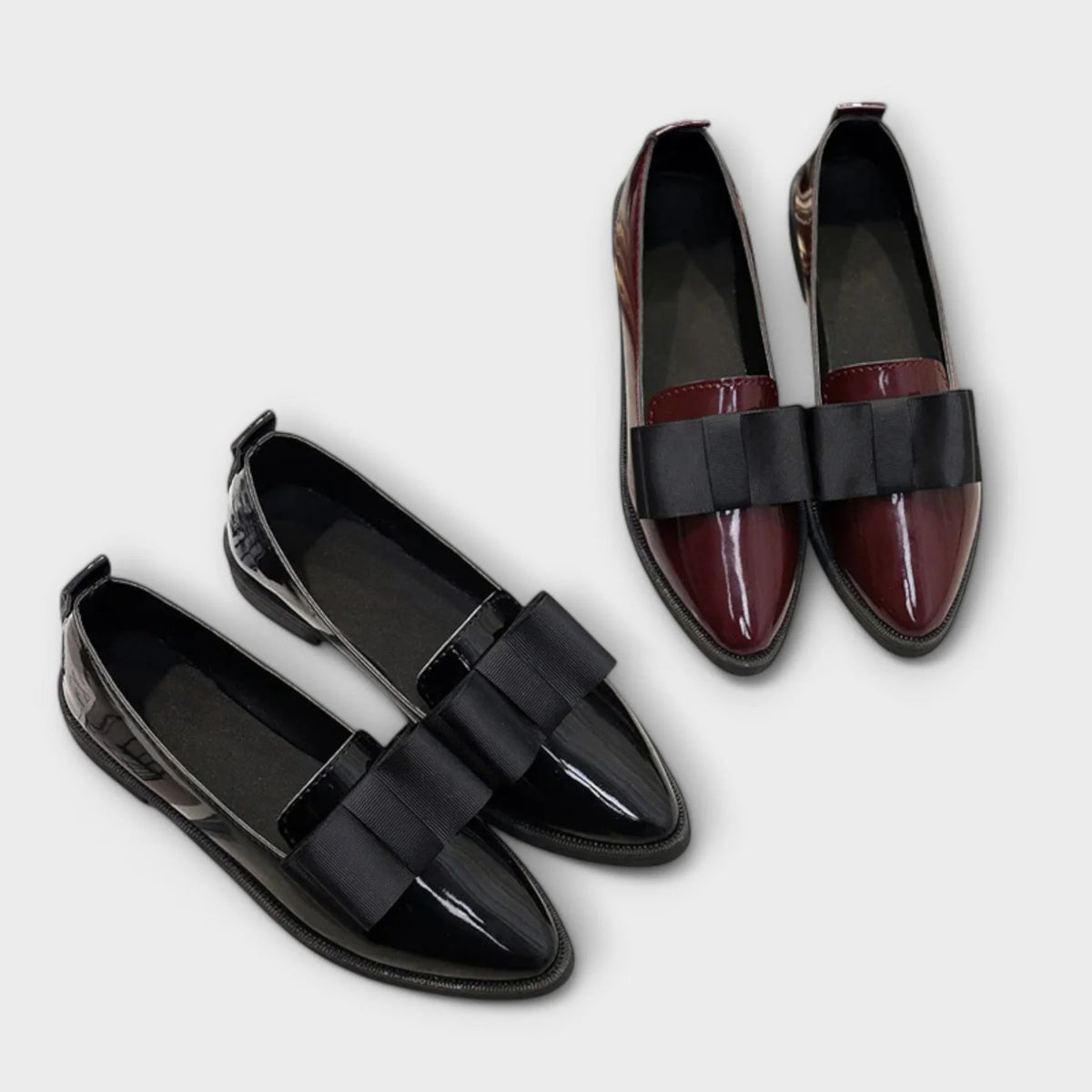 Roserow | Women’s Glossy Bow-Detail Loafers