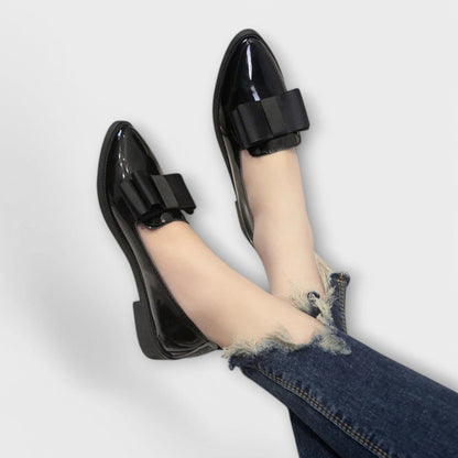 Roserow | Women’s Glossy Bow-Detail Loafers