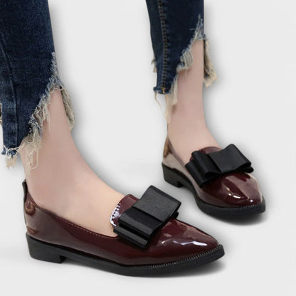 Roserow | Women’s Glossy Bow-Detail Loafers