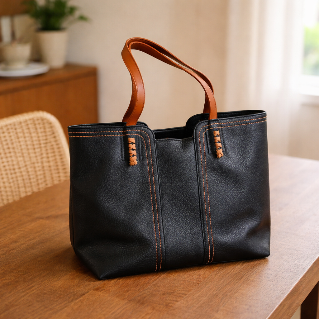 Roserow | Women’s Large Contrast-Stitch Tote Bag