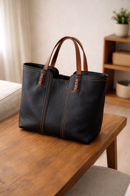 Roserow | Women’s Large Contrast-Stitch Tote Bag
