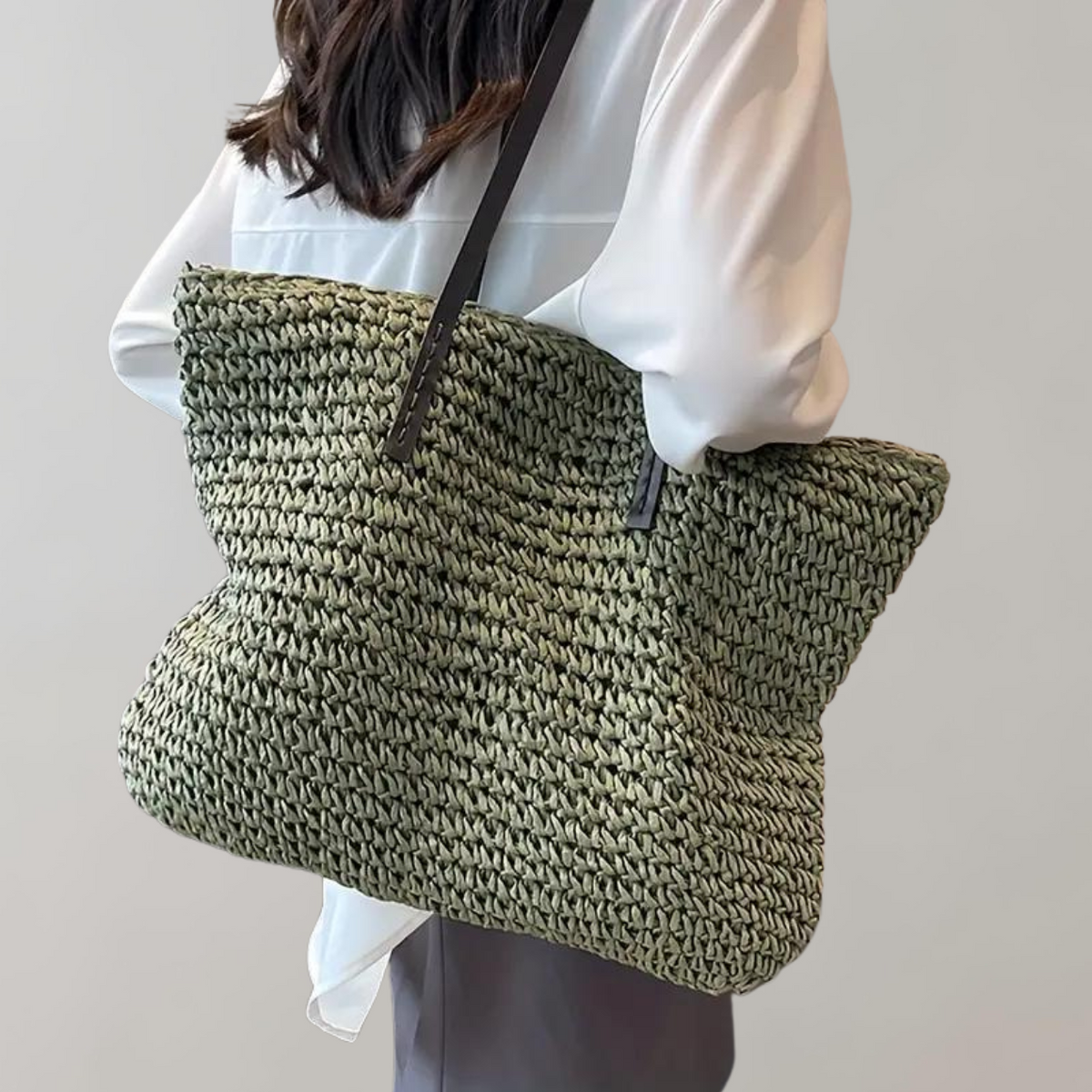 Roserow | Women’s Large Woven Summer Tote Bag
