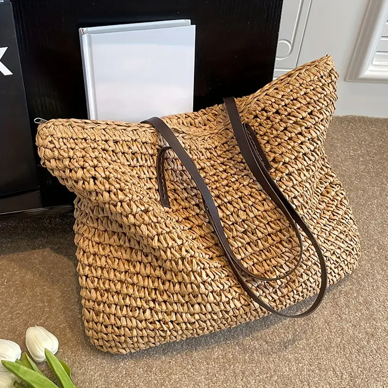 Roserow | Women’s Large Woven Summer Tote Bag