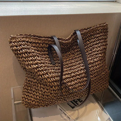 Roserow | Women’s Large Woven Summer Tote Bag
