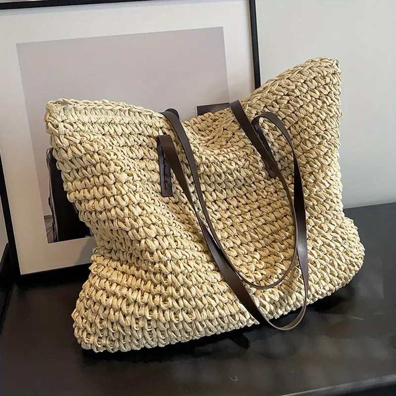 Roserow | Women’s Large Woven Summer Tote Bag