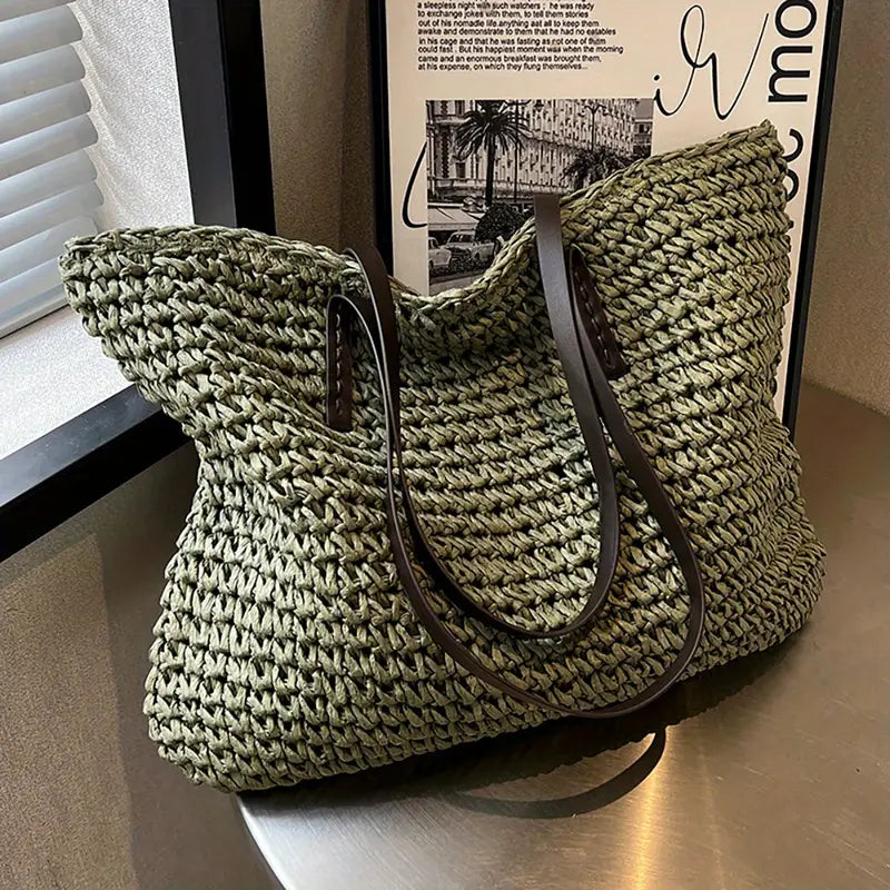 Roserow | Women’s Large Woven Summer Tote Bag