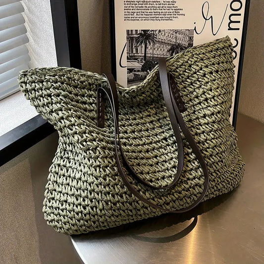 Roserow | Women’s Large Woven Summer Tote Bag