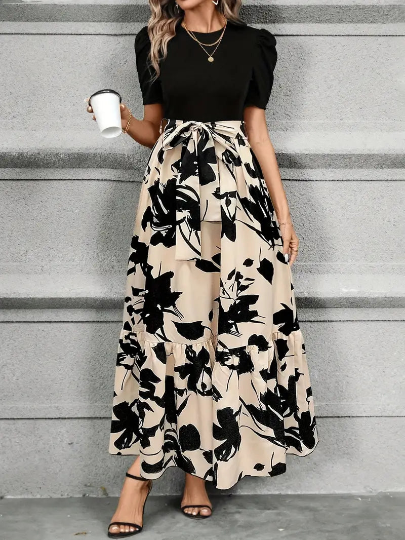 Roserow | Women’s Botanical Print Belted A-Line Dress