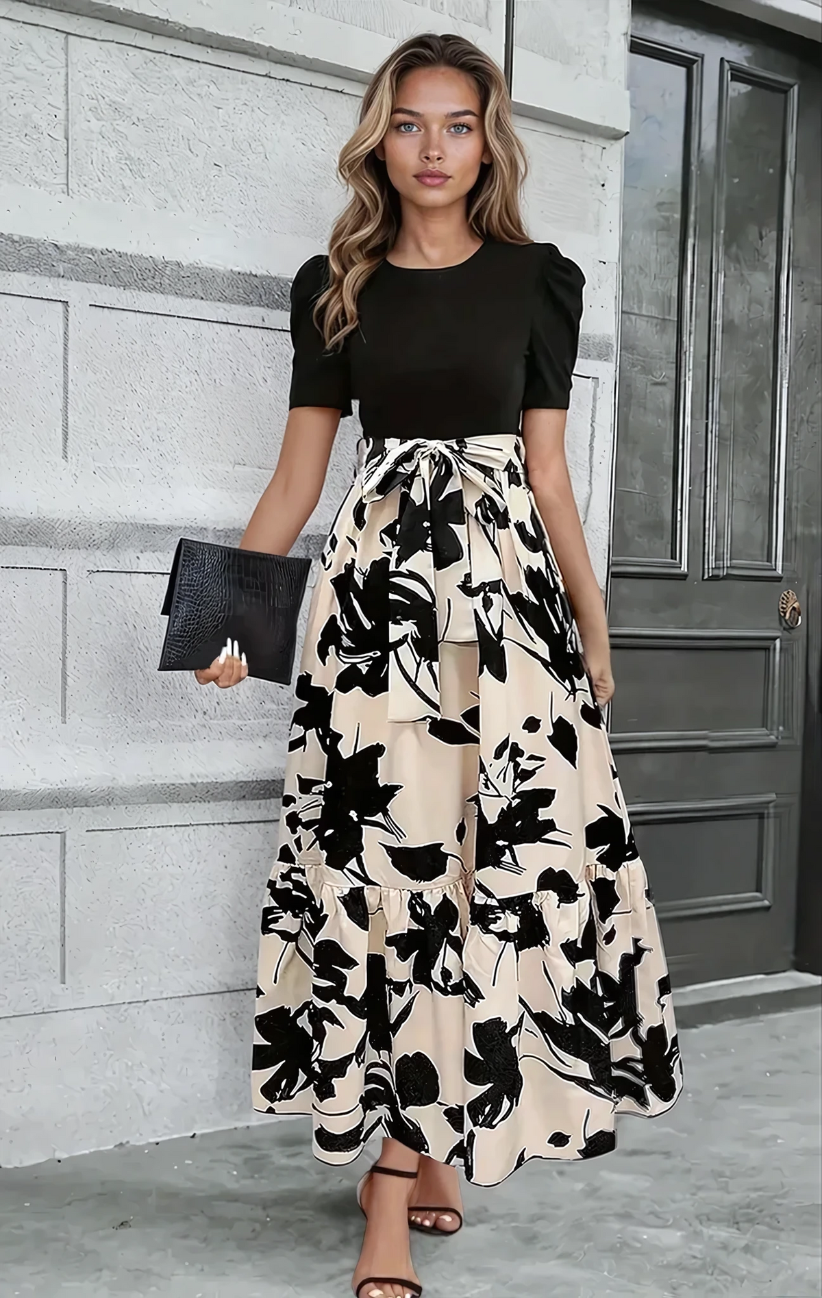 Roserow | Women’s Botanical Print Belted A-Line Dress