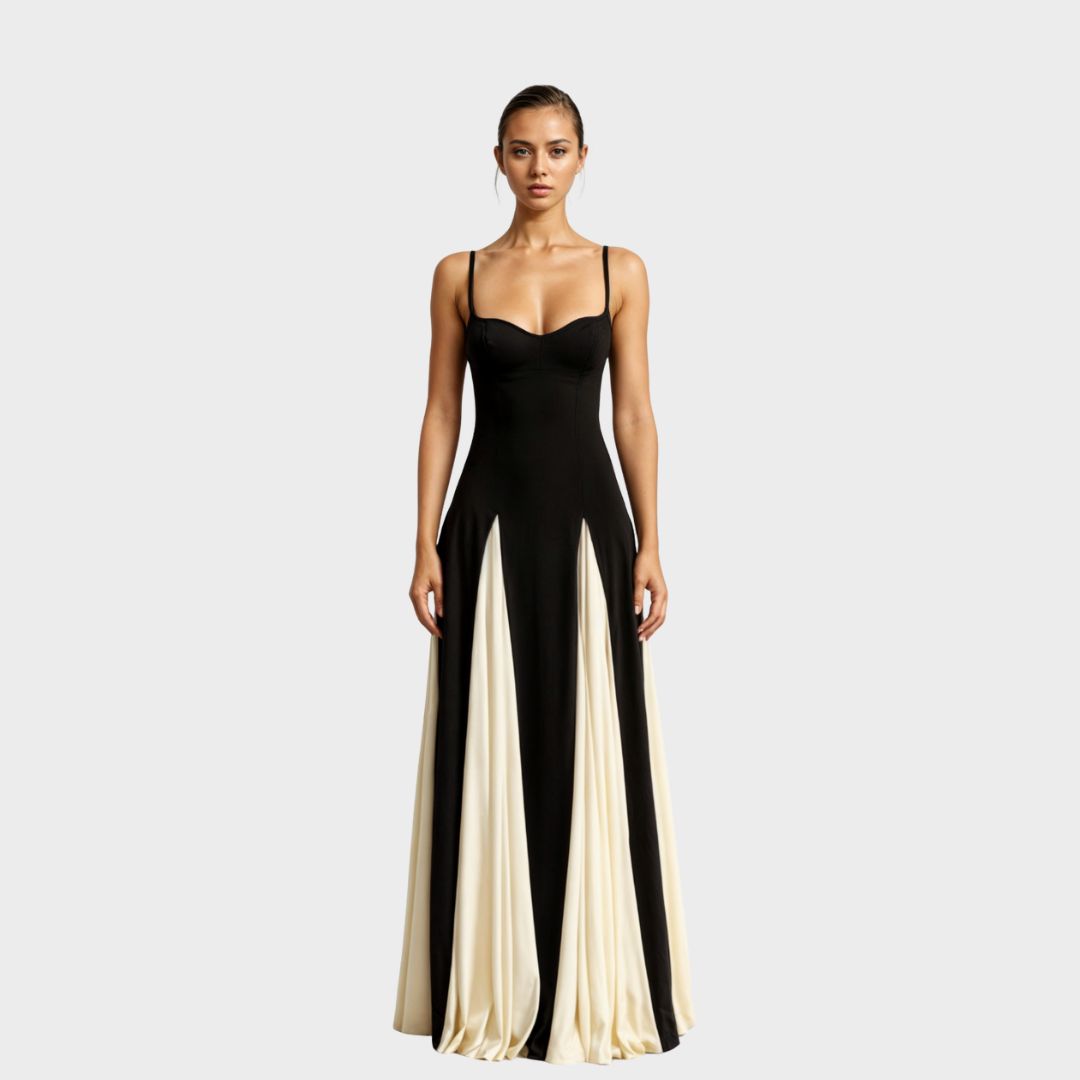 Roserow | Women’s Elegant Two-Tone Maxi Dress
