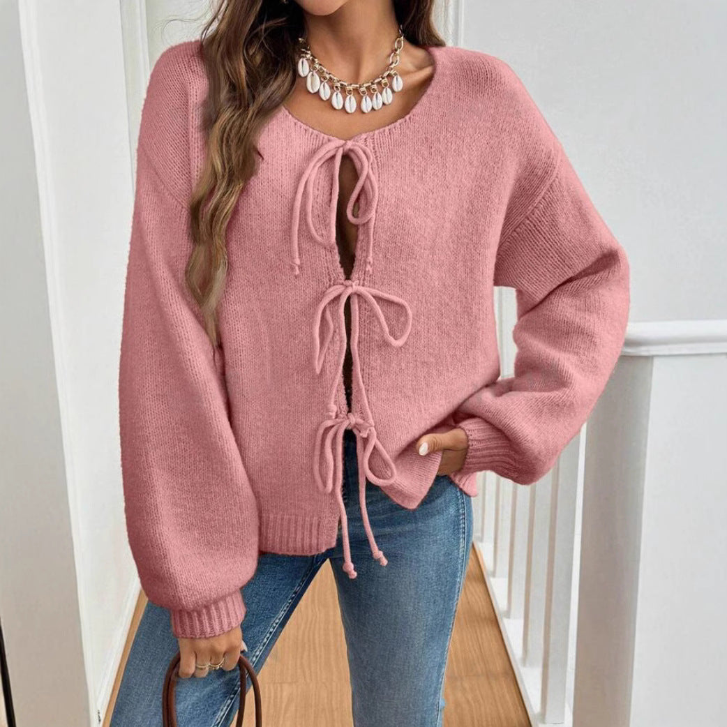 Roserow | Women’s Tie-Front Knit Cardigan