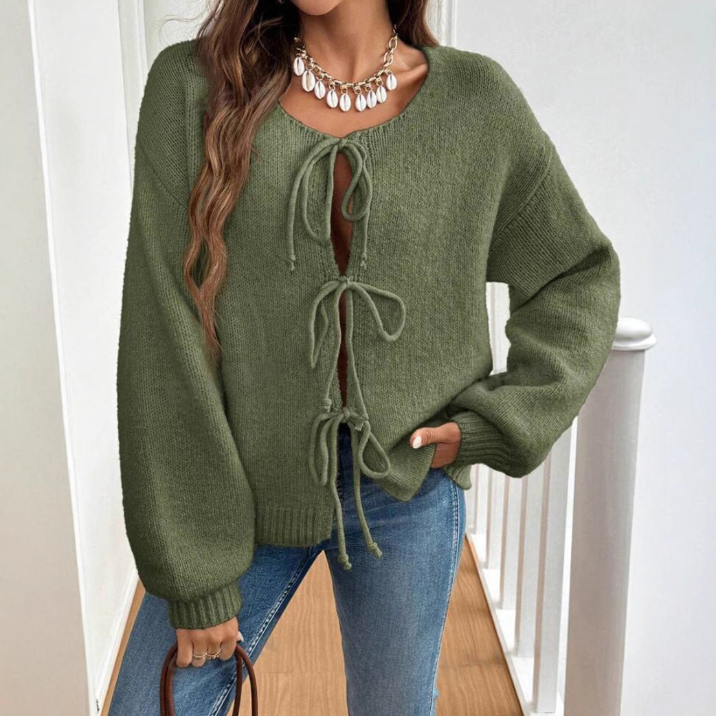 Roserow | Women’s Tie-Front Knit Cardigan