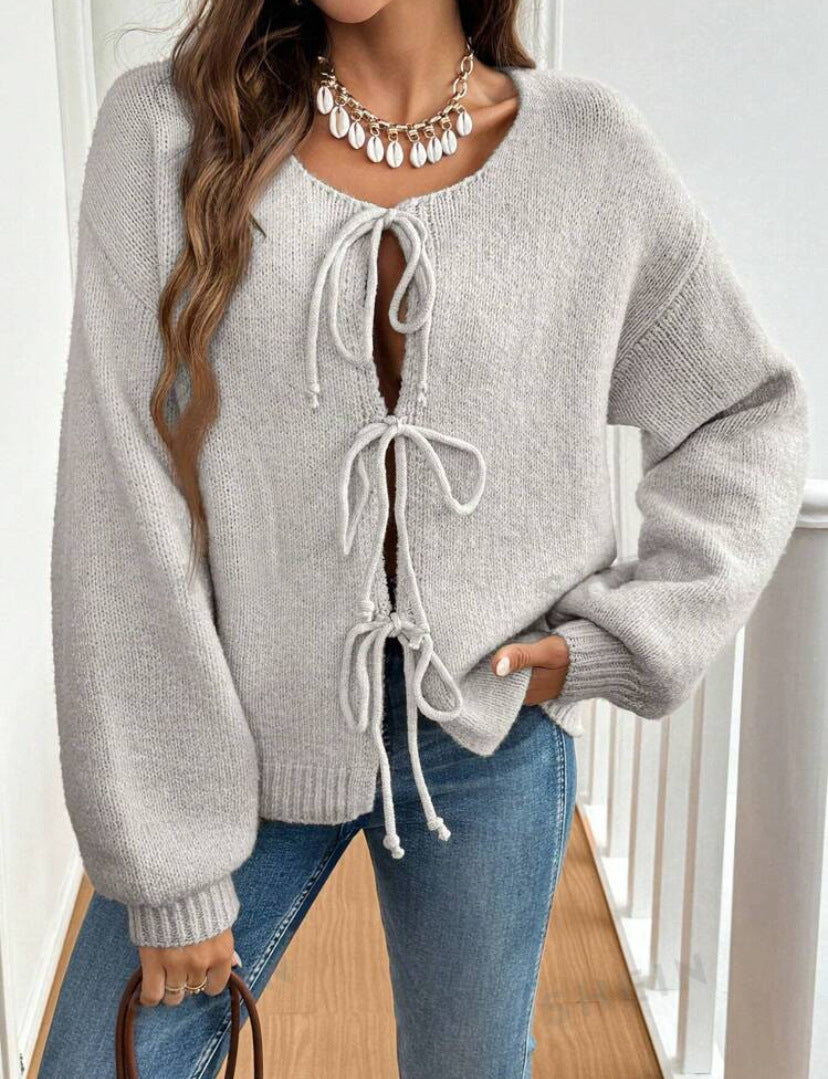 Roserow | Women’s Tie-Front Knit Cardigan