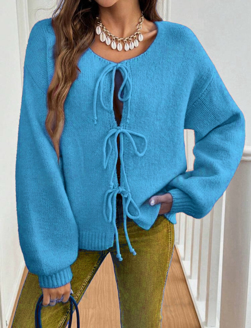 Roserow | Women’s Tie-Front Knit Cardigan