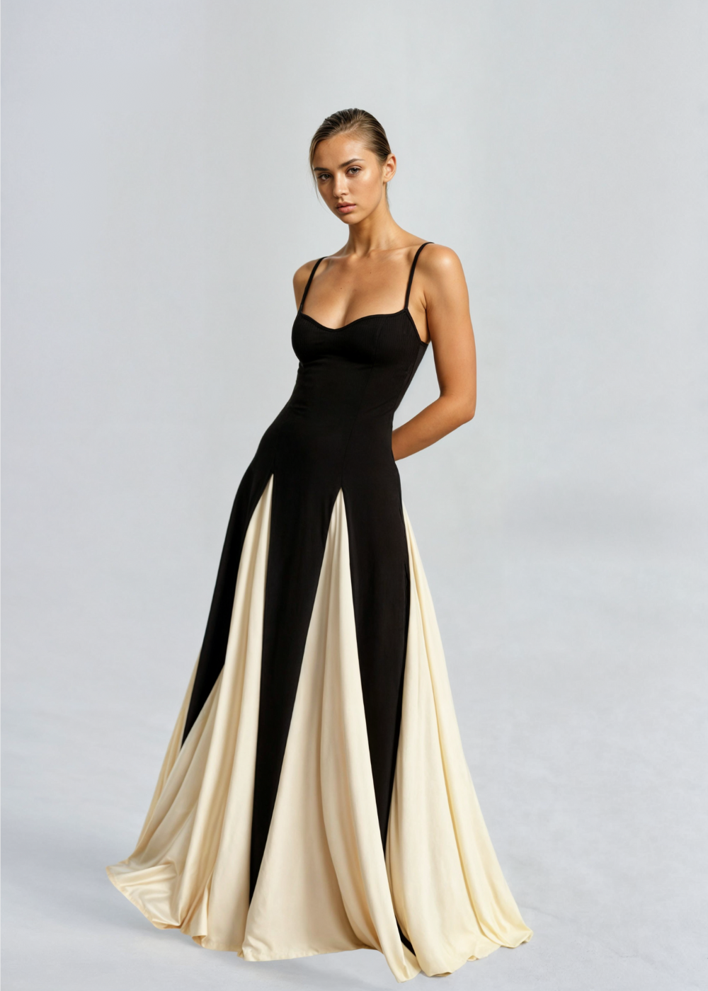 Roserow | Women’s Elegant Two-Tone Maxi Dress