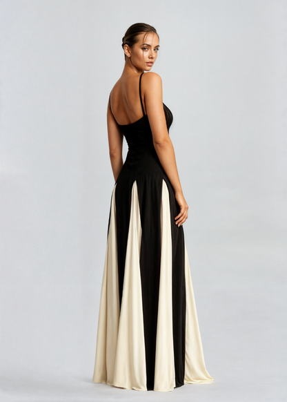 Roserow | Women’s Elegant Two-Tone Maxi Dress