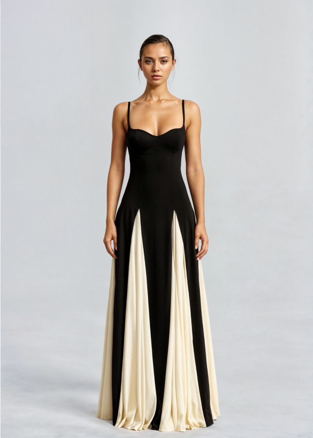Roserow | Women’s Elegant Two-Tone Maxi Dress