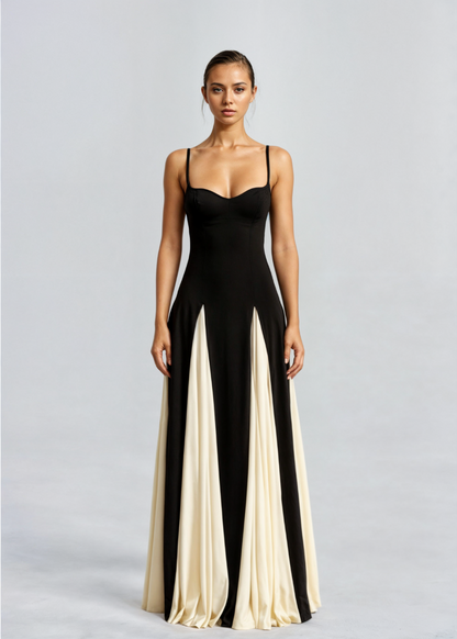 Roserow | Women’s Elegant Two-Tone Maxi Dress