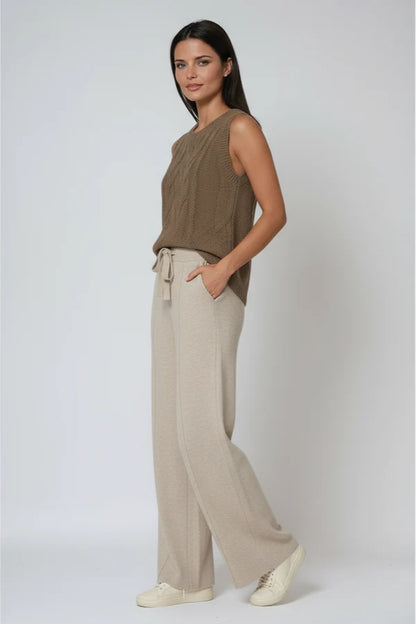 Hannah | Women’s Drawstring Relaxed Fit Knit Trousers