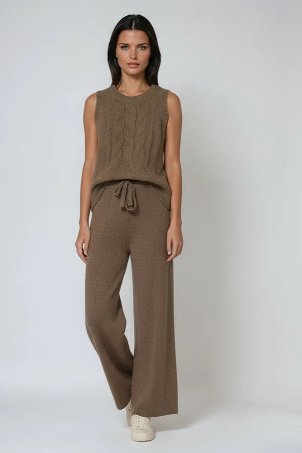 Hannah | Women’s Drawstring Relaxed Fit Knit Trousers