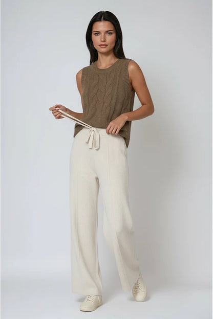 Hannah | Women’s Drawstring Relaxed Fit Knit Trousers