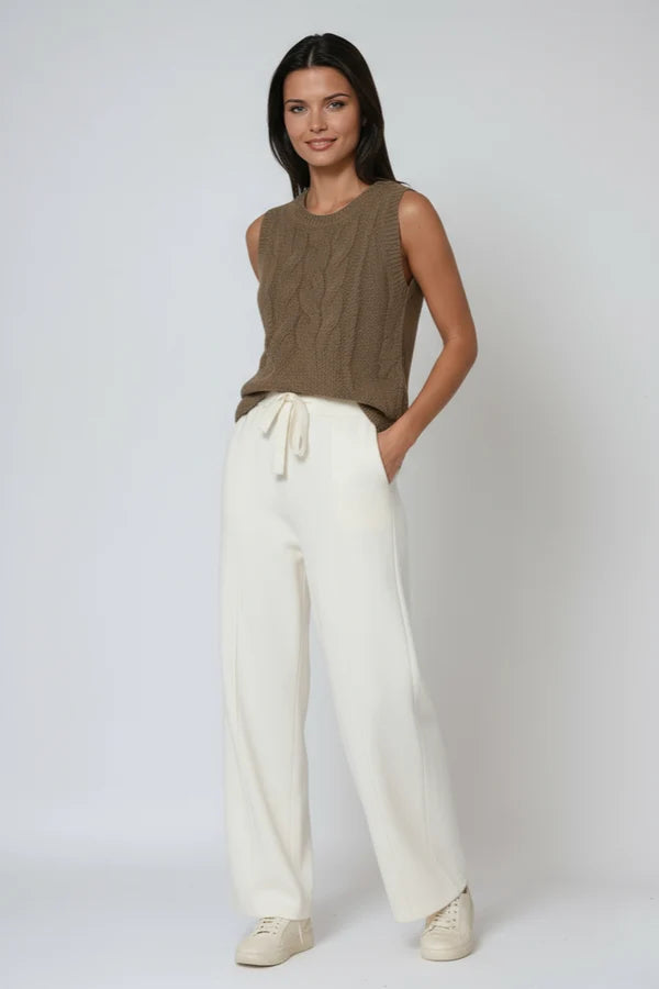 Hannah | Women’s Drawstring Relaxed Fit Knit Trousers