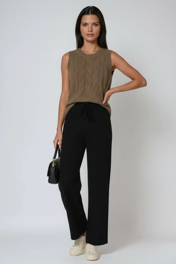Hannah | Women’s Drawstring Relaxed Fit Knit Trousers