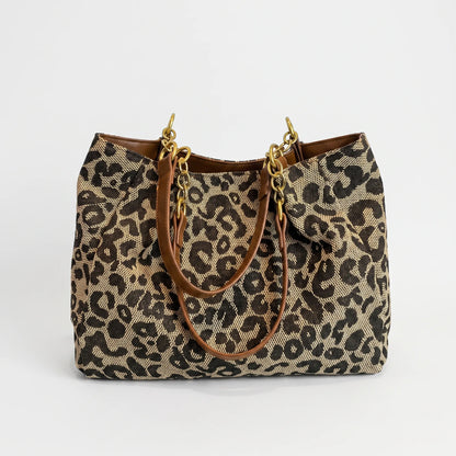 Roserow | Women’s Leopard Print Spacious Tote Bag