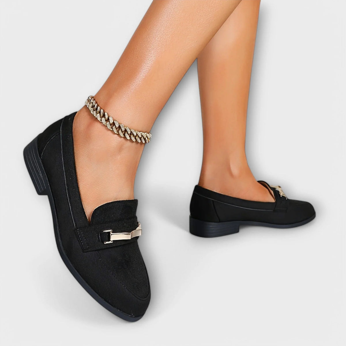 Roserow | Women’s Gold Chain Detail Loafers