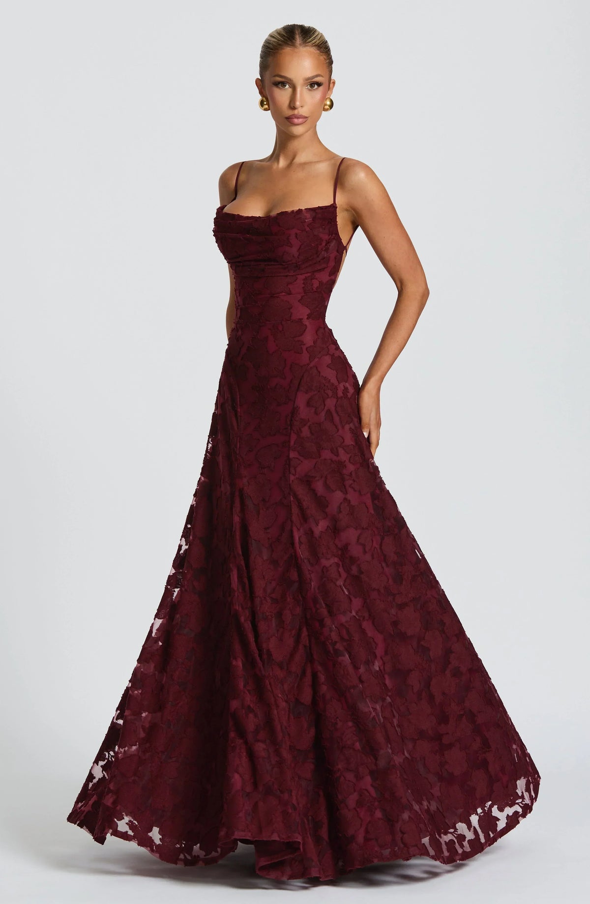 Roserow | Women’s Elegant Draped Maxi Dress
