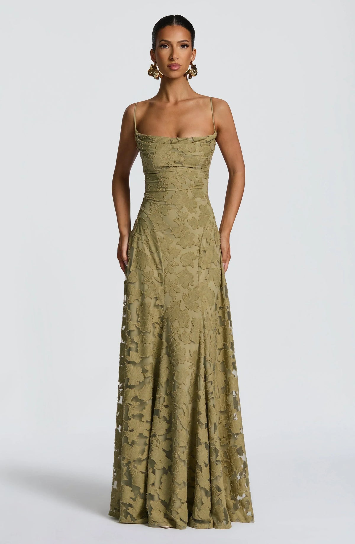 Roserow | Women’s Elegant Draped Maxi Dress