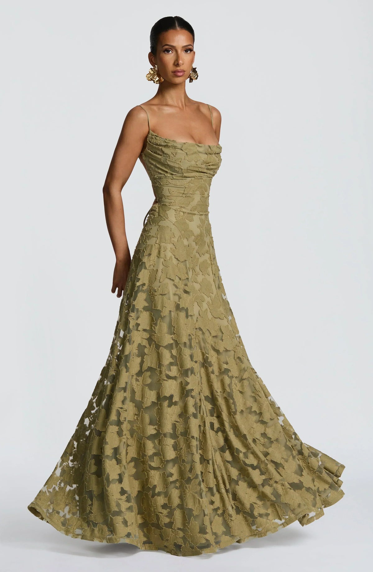 Roserow | Women’s Elegant Draped Maxi Dress